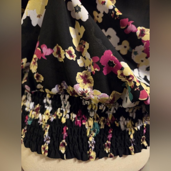 INC Floral Halter Blouse - Black, Pink, White - Picture 4 of 5